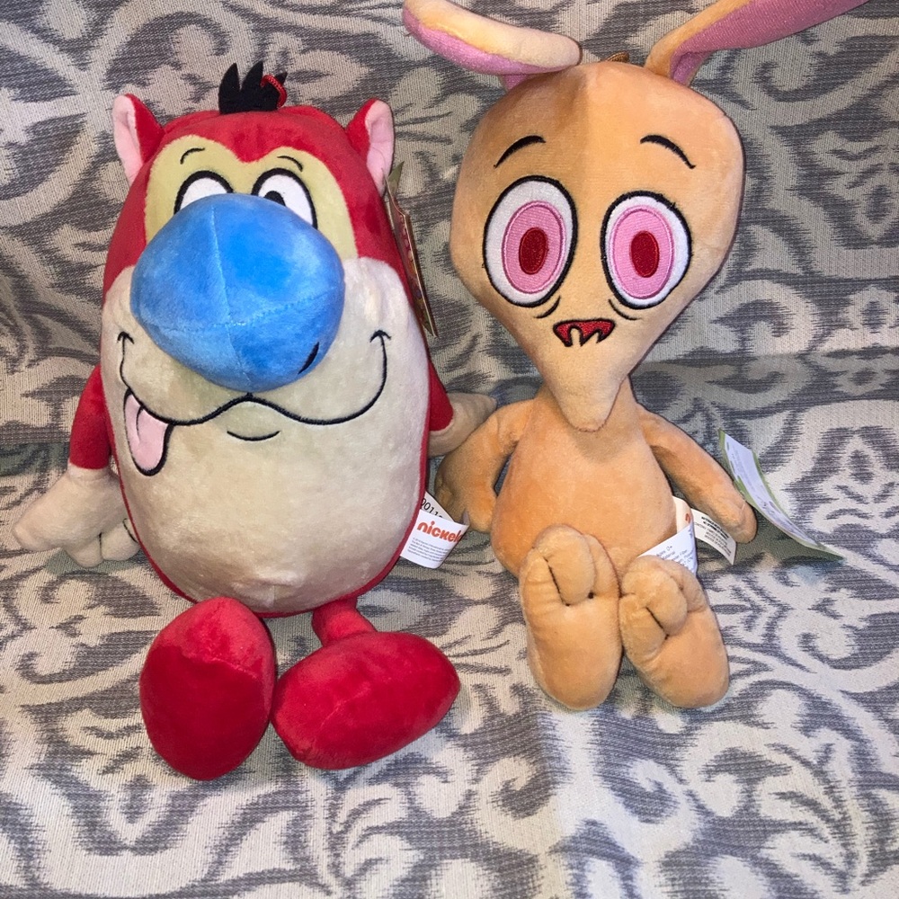 Nickelodeon Ren & Stimpy Plush Toy Set - Red and Blue